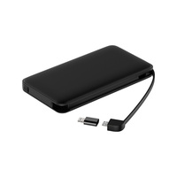 Batería Externa Publicitaria de 10000mAh con USB-C y Cables Integrados, Baterías Externas Bonitas