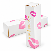 Boîte d'emballage cosmétique personnalisée avec estampage à chaud, boîte en papier recyclable pour rouge à lèvres et gloss, logo imprimé
