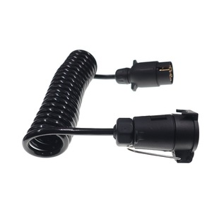 European Style 7 Pin Spiral Connector Cable 2 Meter <b>Trailer</b> Caravan Plug Adapter - Product Image 3