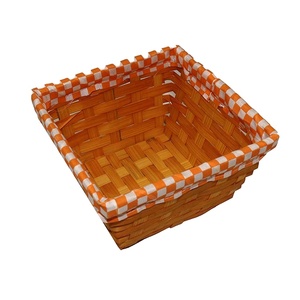 Factory Customized Woven Bamboo Festival <strong>Gift</strong> <strong>Basket</strong> Bamboo Storage Display <strong>Basket</strong> Bamboo <strong>Easter</strong> Decoration <strong>Basket</strong> with Liner - Product Image 2