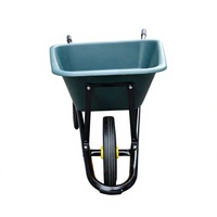 Brouette robuste WB3800 avec bac en polyéthylène de 65L-80L, chariot de jardin à roue unique pour la construction et l'agriculture