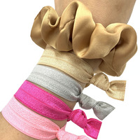 20 Colors Pack of 100pcs Each Satin Scrunchies Knotted Hair Tie Headwear Hot Sale Elastic Hair Band Girls Ponytail Holder