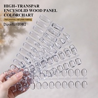 Nouvelles 120 pièces d'échantillons de couleurs unies pour ongles, formes ovales à fond plat, conception à coller entièrement, pour l'affichage des couleurs de vernis gel