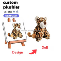 Peluche personnalisée Léopard, jouet en peluche doux, poupée réaliste de chat sauvage, mascotte avec logo personnalisé, cadeau