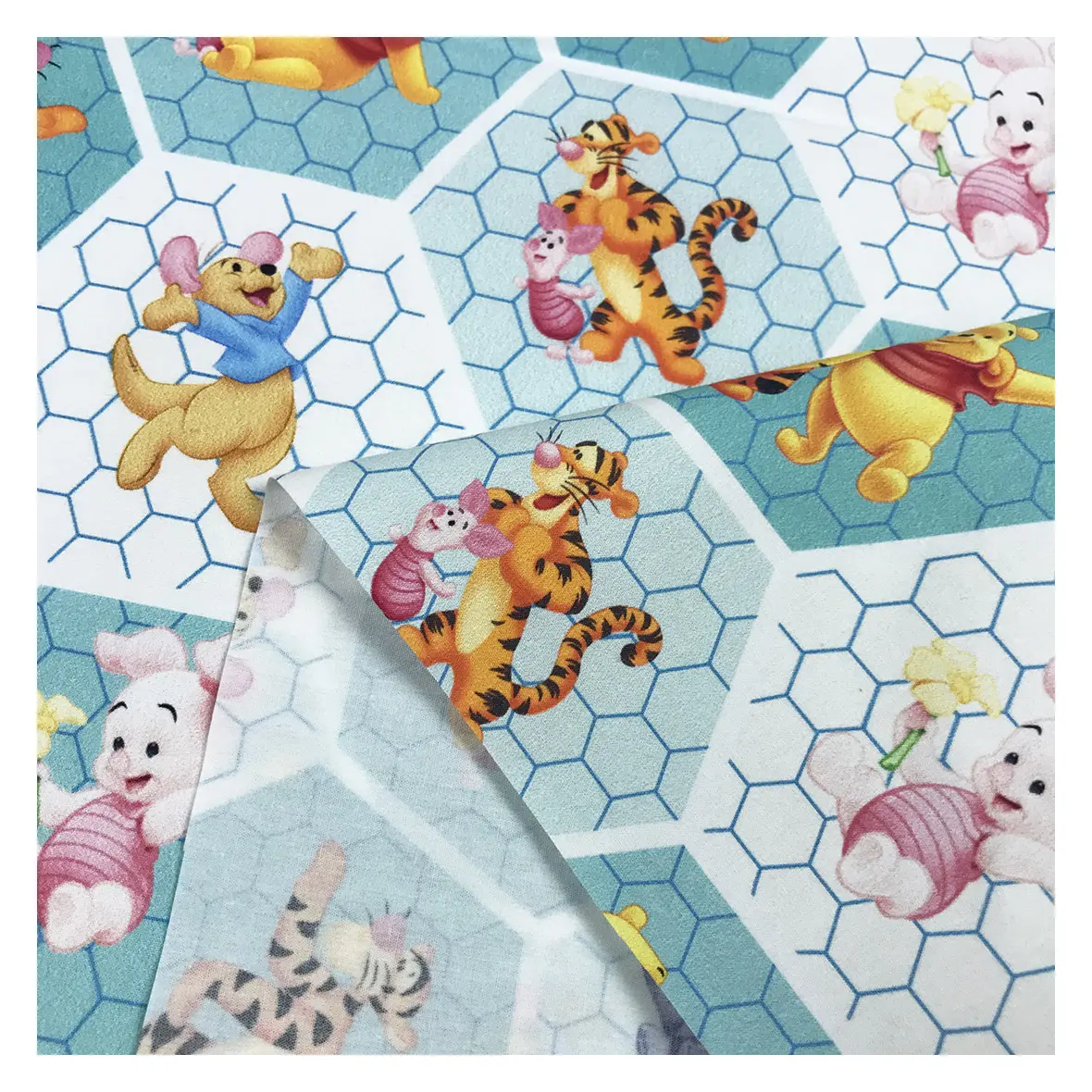 The factory outlet carebear cartoon custom woven fabrics of cotton poplin 135gsm fabric digital printing for clothing