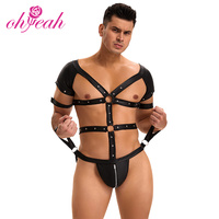 BDSM mode réglable en cuir Bondage harnais hommes Rivet lambris hanche dos ouvert fétiche Bondage sangles Sexy Lingerie hommes