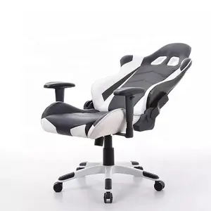새로운 디자인 안락 의자 가죽 사무실 의자 화이트 블랙 컴퓨터 게임 의자 무중력 게임 의자 스피커와 조종석