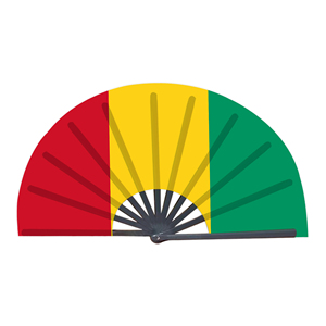 Abanicos Plegables de Bambú con la Bandera de Guinea al por Mayor, Abanico de Mano para Carnaval, Boda, Festival, Fiesta, Agencia de Viajes - Product Image 1
