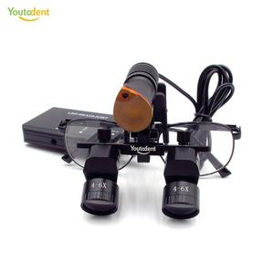 Ergo Loupe 4X 5X <span class=keywords><strong>6X</strong></span> Verstelbare Tandheelkundige Binoculaire Vergrootglazen 5W Medische Koplamp Lithium Batterij 320-450mm - Product Image 2