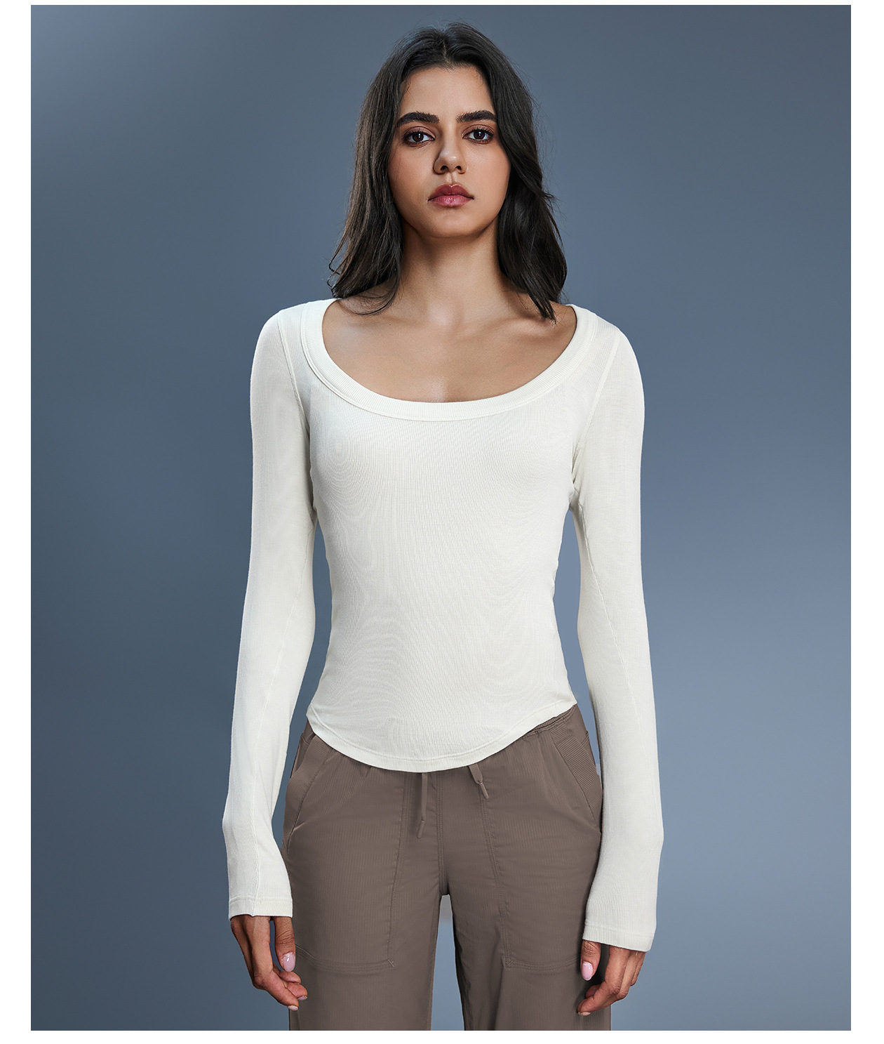 IStapromo Gifts for Breathable Yoga Sports Top for Women Off-the-Shoulder Nine Quarter Sleeve Pilates Fitness T-Shirt