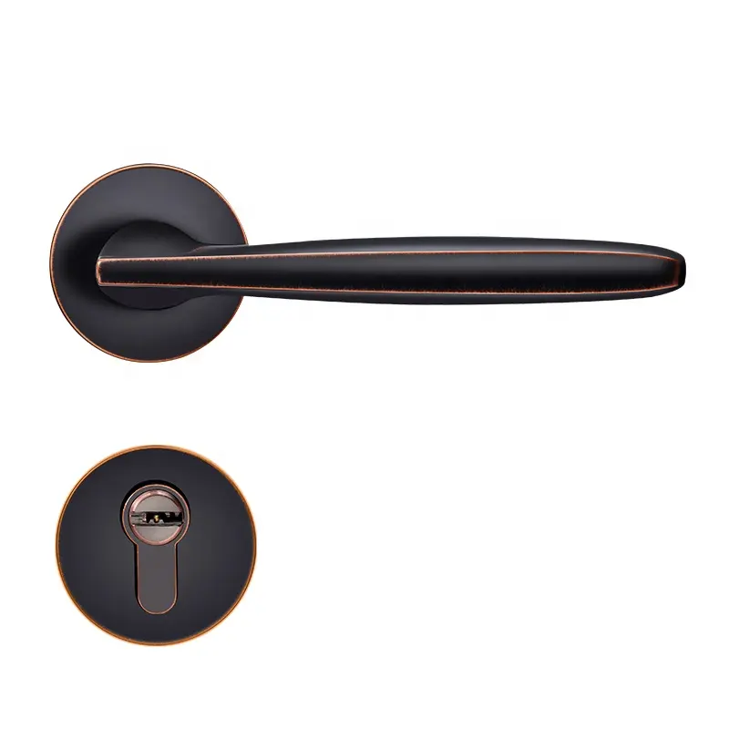 YONFIA 8001RTS in lega di zinco in stile americano orb interno maniglia per porta nera leva da infilare interna serratura della maniglia della porta per porta in legno