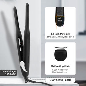 Plancha de <span class=keywords><strong>Pelo</strong></span> Pequeña de 0.3 Pulgadas Más Vendida, Plancha de Cerámica con Turmalina para Cabello <span class=keywords><strong>Corto</strong></span>, Barba y <span class=keywords><strong>Rizador</strong></span> de Pixie - Product Image 5