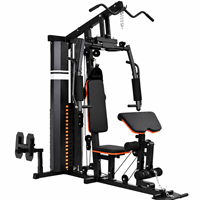Appareil de musculation multifonction Smith pour hommes, machine d'entraînement complet du corps, banc d'exercices pour les épaules, le dos et les jambes, rameur