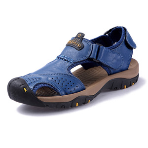 Sandalias de Cuero Genuino para Hombre, Punta Cerrada, Suela de Goma Transpirable, Zapatos Casuales de Verano para Senderismo - Product Image 3
