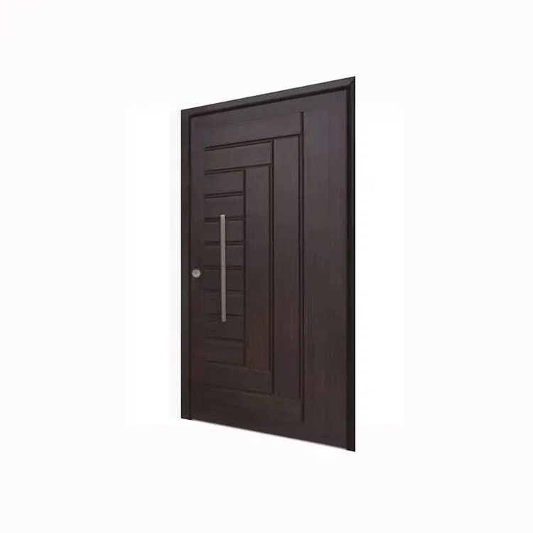 Modern Design French Entry Door Wooden And Steel Pivot Exterior Door With Door Frame For Hotel Room