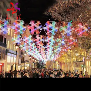 2023 New Christmas Outdoor Across Arch Street Fancy Star Motif Decoration Lights