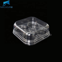 Barquette en plastique PET transparente de forme rectangulaire, marque TIANCHOU, pour l'emballage d'aliments, de gâteaux, de bonbons et de chocolat