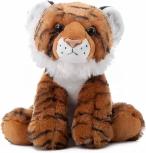 ที่กำหนดเองตุ๊กตาเสือยัดไส้สัตว์สวนสัตว์ของเล่นนุ่มเสือของเล่นตุ๊กตา8นิ้ว