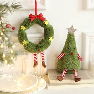 Green Plush Christmas Tree Ornament, <b>Cute</b> <b>Doll</b> Figurine, Home Party Desktop Decoration for Xmas Layout - Product Image 3