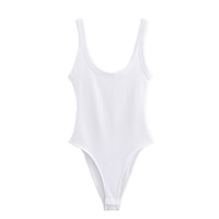 Nouvelle Arrivée Été – Combinaison Camisole Extensible Unie en Maille Côtelée Style Européen/American, Coupe Slim, Vente en Gros pour le Commerce International