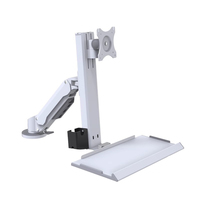 Support de moniteur industriel Meisonic T8-GA02KB-Z blanc avec bras ergonomiques inclinables à 90 degrés pour moniteurs chirurgicaux - Nouveau et fiable