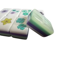 Mahjong américain imprimé, tuiles acryliques 4 couches, motif floral Koi, éventail, Joker inclus, vente en gros