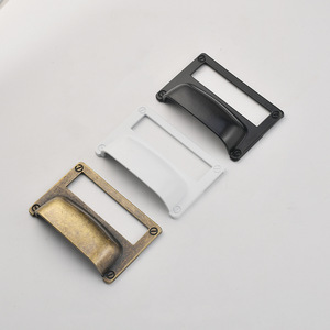 B-449 Zinc Alloy <b>Drawer</b> Handle Rectangle Vintage Antique Bronze Black White Durable - Product Image 3
