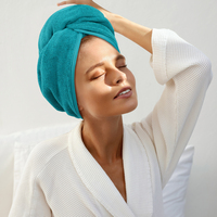 Serviettes à cheveux en microfibre super absorbantes et à séchage rapide, serviettes à cheveux torsadées pour la maison et le spa, vente en gros