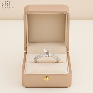 Proveedor de Hong Kong, Anillo de Compromiso y Matrimonio de Oro Blanco Sólido de 18K con Diamante Natural Real, Anillo Apilable para Pareja - Product Image 6