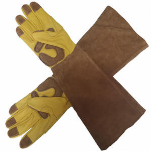 Gants de jardinage Best-seller Tissu de coton respirant <span class=keywords><strong>rose</strong></span> <span class=keywords><strong>Cuir</strong></span> de chèvre pour femmes Gants d'élagage et de désherbage Gants de jardinage personnalisés - Product Image 3