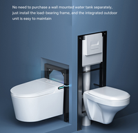 WC intelligent électrique de luxe OEM/ODM mural avec télécommande, auto-nettoyant, siphon en P, siège chauffant automatique