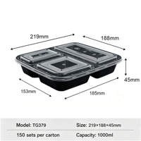 Conteneur de préparation de repas en PP pour la cuisine domestique, 16oz 24oz 28oz 32oz, robuste avec couvercle transparent, approvisionnement en gros