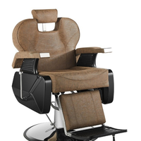 Kursi Barber Vintage Profesional Bergaya Modern Kulit Hitam Kursi Salon Tata Rambut Peralatan Kecantikan Salon Rambut