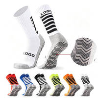 Chaussettes de football mi-mollet respirantes en silicone antidérapant à motifs multiples pour l'entraînement des équipes de club, logo personnalisé