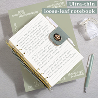 Carnet à feuilles mobiles en PVC transparent personnalisé avec boucle en cuir détachable, formats A5/A6, classeur de budget