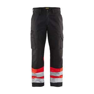 BLAKLADER - 156418119955D88 Hi-Vis <b>trousers</b> <b>Black</b>/Red - EAN 7330509402252 HI-VIS <b>WORKWEAR</b> - Product Image 1