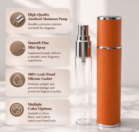 Botol Atomizer Parfum Kulit Isi Ulang 5ml, 10ml, Pompa Semprot Aluminium Berulir, Botol Parfum Kaca Portabel untuk Perjalanan