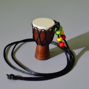 Wholesale musical gift pendants,Tour Souvenir Gift Handmade Solid Wood Sheepskin African <b>drum</b> Stitched Pendant - Product Image 6