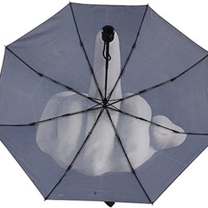 Sunny Kinte SK-095 Manual Open Close Middle Finger Folding Modern Straight Umbrella Business Gifts Black Metal <b>Frame</b> <b>Plastic</b> - Product Image 5