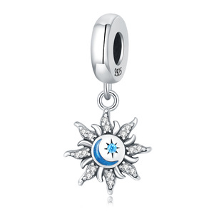 Hạt cườm bạc <span class=keywords><strong>Sterling</strong></span> Sun Moon Series làm vòng tay, mặt dây chuyền, charm, trang sức bạc <span class=keywords><strong>925</strong></span>, trang sức cao cấp nữ, phụ kiện làm vòng tay tự làm - Product Image 4