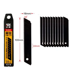 SDI 18mm plein noir K404 Film gravure coupe-papier grande lame d'art couteau utilitaire 10 pièces/petite boîte personnalisée OEM ODM