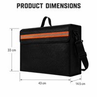 Sac de documents ignifuge OEM grande capacité, organisateur de fichiers ignifuge avec bandoulière réfléchissante pour la maison et le bureau