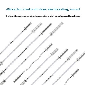 Barre d'haltères et ensemble de plaques d'haltères en acier au carbone 45 plaqué électrolytiquement pour hommes RJ, modèle DXTY-GLG pour la musculation à domicile - Product Image 3