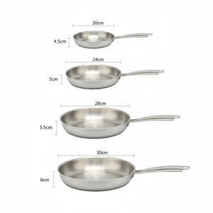 Tùy chỉnh không có lớp phủ không dính triply thép không gỉ 304 Cookware Set 20/24/<span class=keywords><strong>28cm</strong></span> tổ ong Fry <span class=keywords><strong>Pan</strong></span> skillets cho nấu ăn tại nhà - Product Image 2