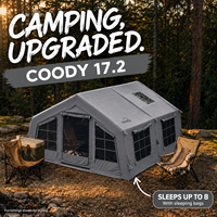 Tente pneumatique Coody Familia 17.2 - Gris, tente de camping portable, installation facile, tente pneumatique pour l'aventure en plein air, tente de camping gonflable pour la famille