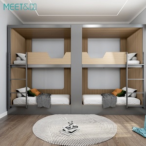 Cama litera tipo cápsula para 2-4 personas con privacidad y tobogán para dormitorio/hostal - Product Image 4