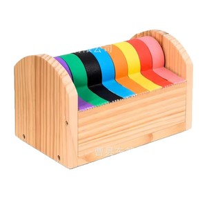 Soporte de Escritorio para Cortador de Cinta Adhesiva de Madera de 9.8x5.9x8.78 Pulgadas con Rodillo, Dispensador de Cinta Adhesiva para Oficina, Estante de Almacenamiento - Product Image 2