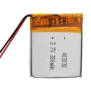 Em Estoque 403030 Bateria de Polímero de Íon de Lítio 300mAh 3.7V com Longa Vida Útil para Dispositivos GPS - Product Image 1