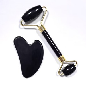 ชุดเครื่องมือนวดหน้าคุณภาพสูง หินออบซิเดียนสีดำ ชุดกัวซาหยก - Product Image 2