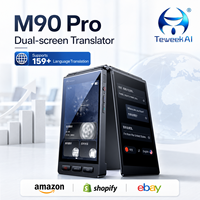 Traducteur vocal IA M90 Pro en gros, 28 langues hors ligne, 159 langues en ligne, prix usine, logo personnalisé, technologie portable intelligente